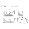 Kép 8/8 - NIWELL AVIORA-L fényes fehér falhoz illeszthető szabadonálló kád balos 170x78