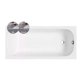 M-ACRYL Mira SLIM fehér színű egyenes akril kád vékony peremmel 180x80 kádlábbal és peremrögzítővel