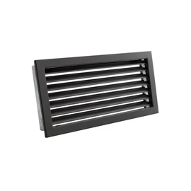 RÖGZÍTETT ZSALUS SZELLŐZŐRÁCS FEKETE 450X220 MM