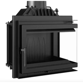 KRATKI SIMPLE jobbos egybenyíló oldalüveges kandallóbetét 150 mm füstcsőcsonk átmérővel