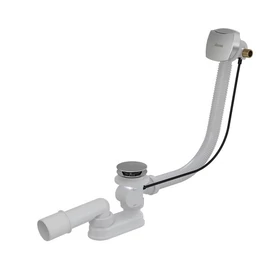 RAVAK Kád le- és túlfolyószett, kádfeltöltés a túlfolyónál 570 mm hosszúságban (570 B H/K) krómozott fedéllel bowdenes