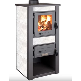 WARNEX Alpina boiler 30kW fehér csempés vízteres kandalló