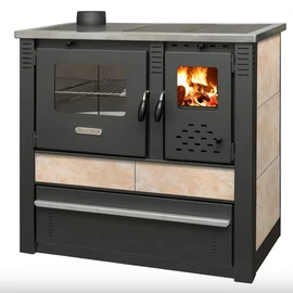 WARNEX Panonia csempés sparhelt beige színű burkolattal balos kivitel