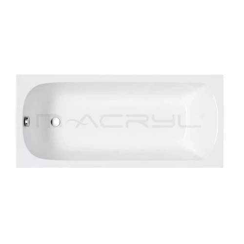 M-ACRYL Mira fehér színű egyenes akril kád 170x75 kádlábbal és peremrögzítővel
