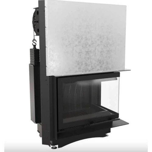 KRATKI MAJA JOBBOS LIFTES EGYBENYÍLÓ Oldalüveges kandallóbetét 150 mm füstcsőcsonk átmérővel fekete belső burkolattal