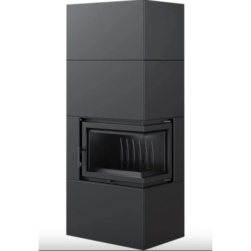 KRATKI SIMPLE BOX Jobb oldalüveges kandallóbetét fekete színű külső burkolattal SIMPLE betéttel 