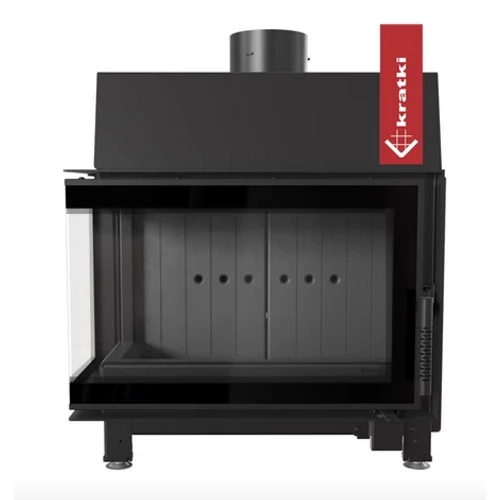 KRATKI SIMPLE LEMEZ BALOS EGYBENYÍLÓ Oldalüveges kandallóbetét fekete belső burkolattal