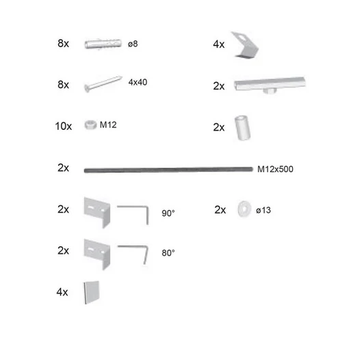 RAVAK 10°, Chrome, BeHappy II Panelkit 