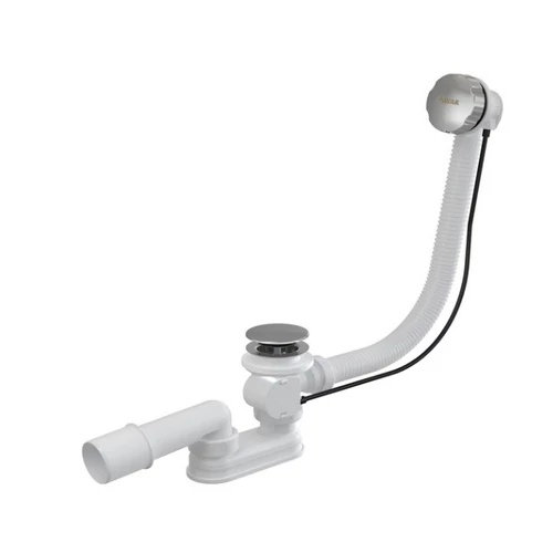 RAVAK Kád le- és túlfolyószett 570 mm hosszúságban bowdenes kerek és fényes króm fedéllel