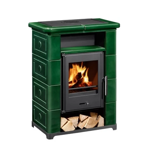 WAMSLER Montafon Primo Ceramica kandalló zöld színű kerámia burkolattal 