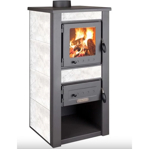 WARNEX Alpina boiler 30kW fehér csempés vízteres kandalló