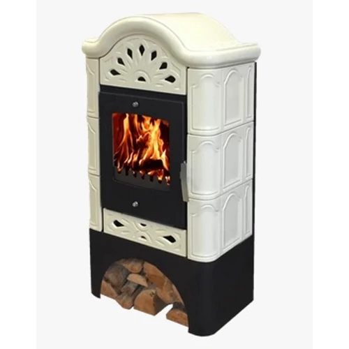 WARNEX Benedetto kerámia csempés kandalló csont színű külső burkolattal