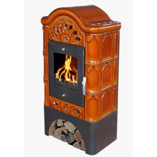 WARNEX Benedetto kerámia csempés kandalló aranybarna színű külső burkolattal