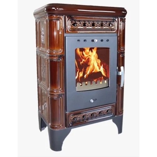 WARNEX Bergen kerámia csempés kandalló kávébarna színű külső burkolattal