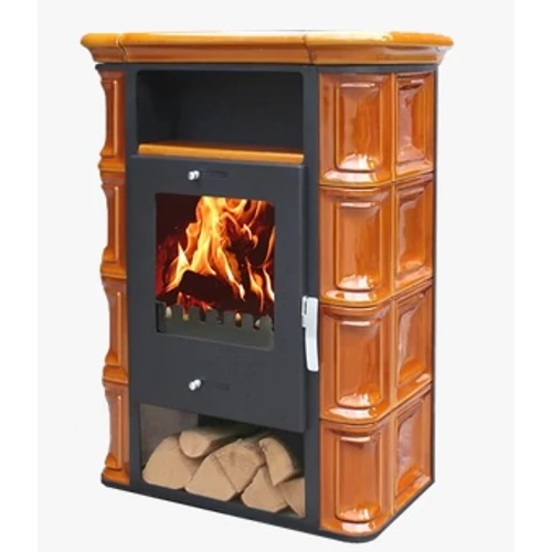 WARNEX Bonn kerámia csempés kandalló aranybarna színű külső burkolattal